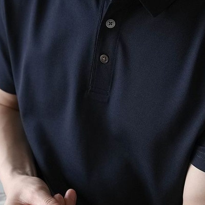 桑蚕丝凉感Polo衫 轻熟通勤翻领 细节图1